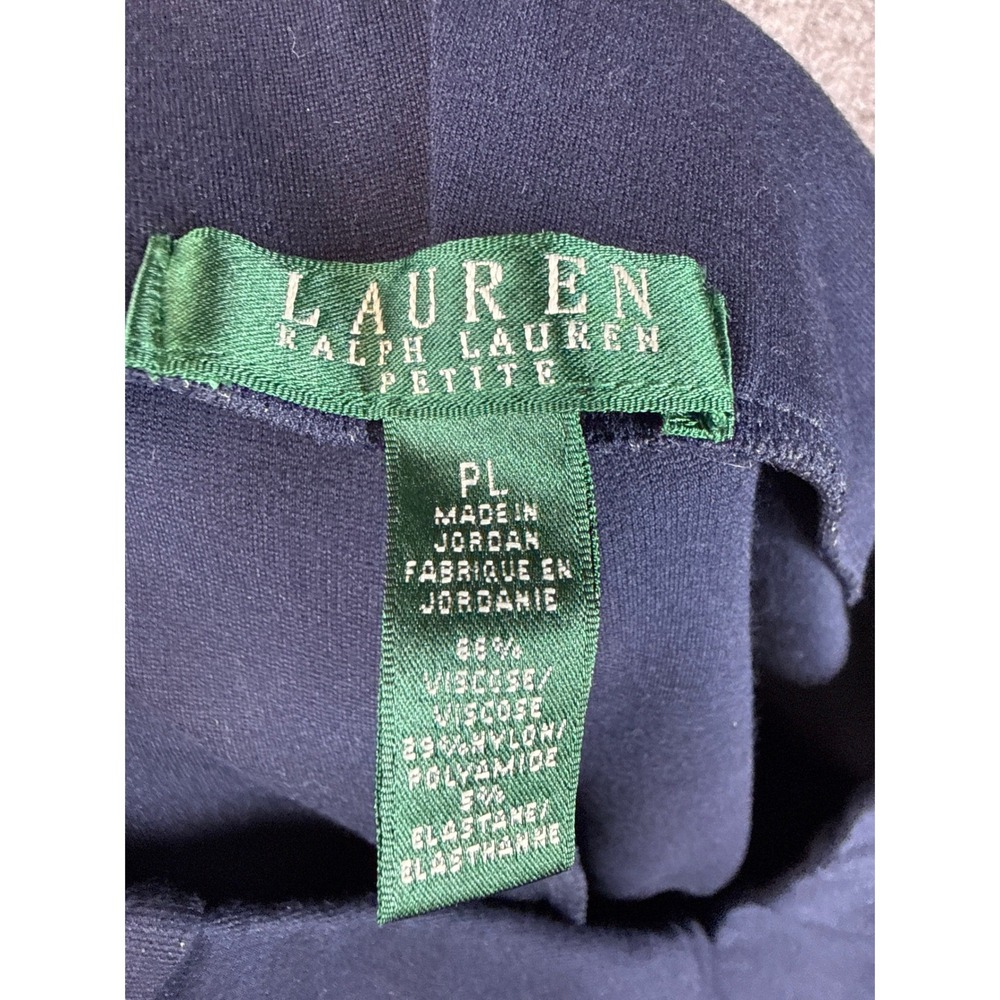 Lauren‎ Ralph Lauren Navy Blue Stretch Pull On Pants Womens Size PL Petite Large - Picture 2 of 9